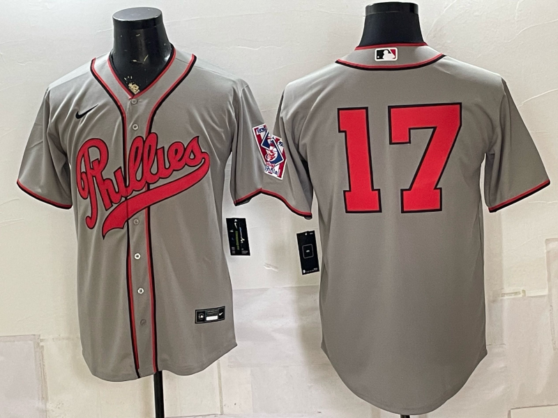 Men 2026 Philadelphia Phillies #17 grey Game Nike MLB Jersey 08040->philadelphia phillies->MLB Jersey